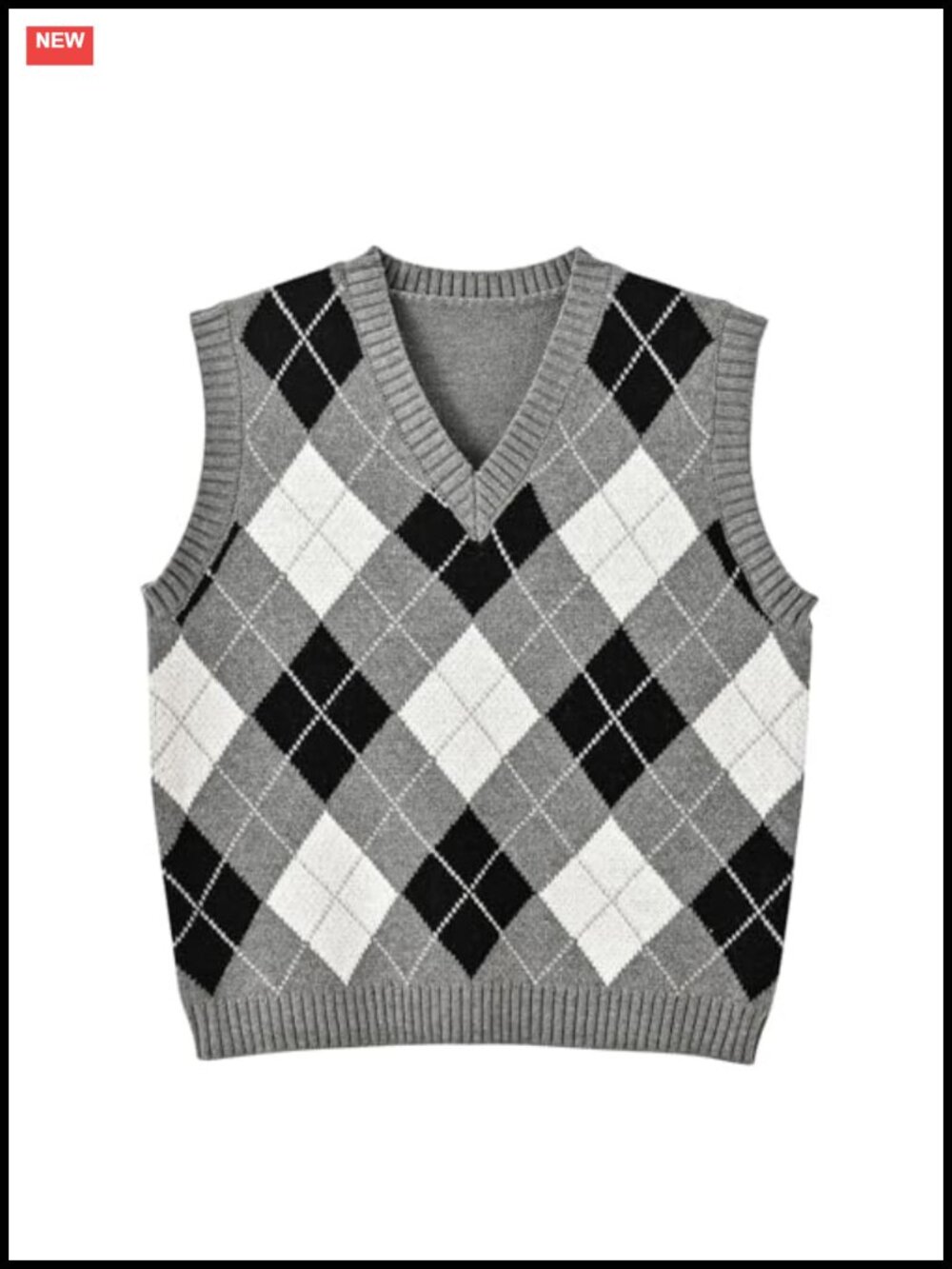 Preppy Sleeveless Sweater Vest V-Neck Knitted Crop Tank Top